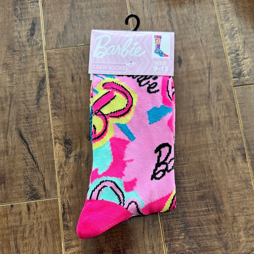 Barbie Neon Pink Graphic Socks